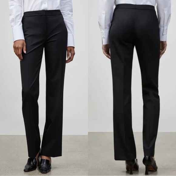 Lafayette 148 Menswear Virgin Wool Blend High Rise Pants in Black Size 16W NEW - Picture 1 of 8